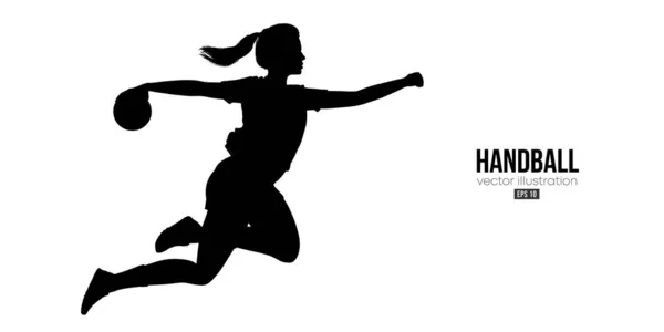 Silhouette Abstraite Joueur Handball Sur Fond Blanc Joueuse Handball Lance — Image vectorielle
