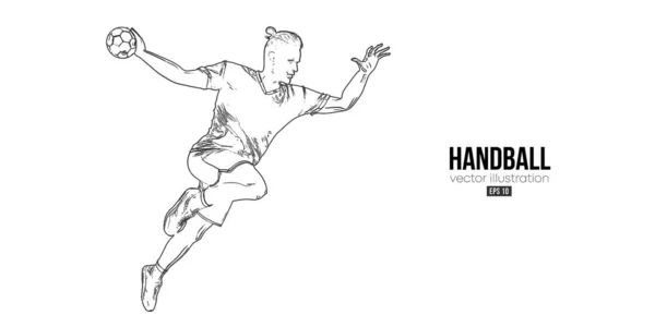 Silhouette Abstraite Joueur Handball Sur Fond Blanc Joueur Handball Homme — Image vectorielle