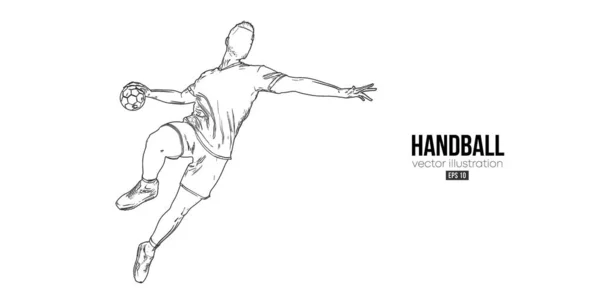 Αφηρημένη Σιλουέτα Ενός Παίκτη Χάντμπολ Λευκό Φόντο Παίχτης Του Χάντμπολ — Διανυσματικό Αρχείο