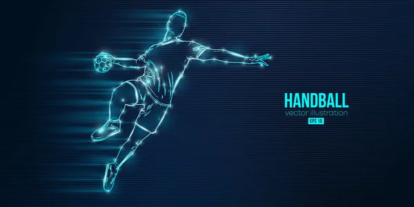 Silhouette Abstraite Joueur Handball Sur Fond Bleu Joueur Handball Homme — Image vectorielle