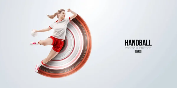 Realistische Silhouette Eines Handballers Auf Weißem Hintergrund Handballer Werfen Sich — Stockvektor