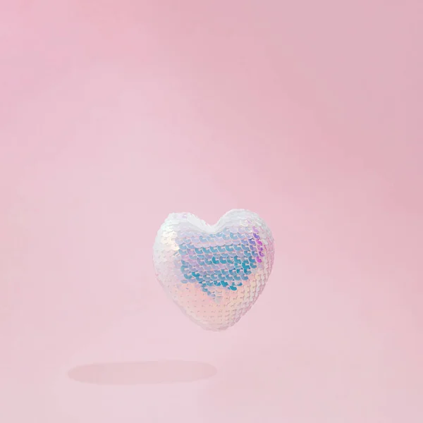 Disco Heart Flying Love Concept Design Aesthetic Heart Design Soft — Stockfoto