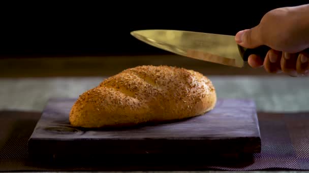 Vídeo Horizontal Pão Centeio Farelo Trigo Vídeo Mídia Social Mostrando — Vídeo de Stock