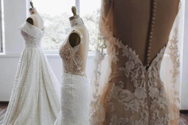 Three Dresses Room Putted Each Other Really Long Each Them — Stock Photo, Image