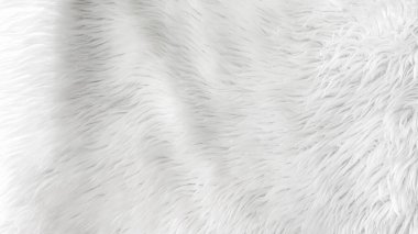 Close-up of white fur texture background, abstract pattern.