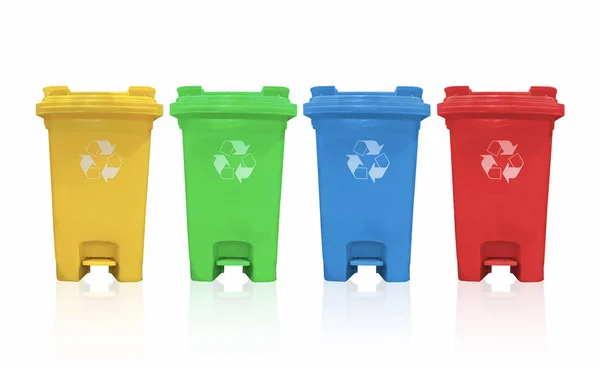 Geri Dönüştürülmüş Plastik Kutu Plastiği Çöp Konteynırı Çöp Atmak Çevreyi — Stok fotoğraf