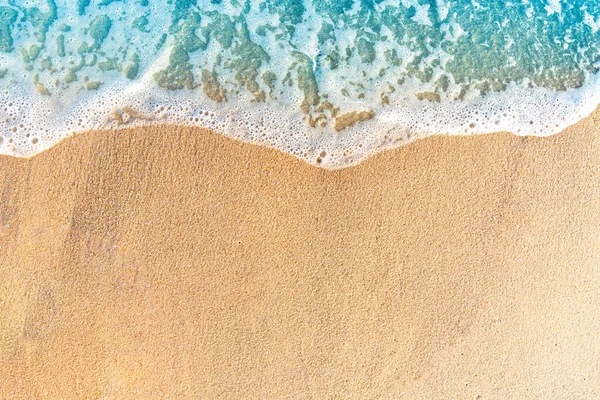 Playa Arena Orilla Del Mar Con Ola Azul Vista Aérea — Foto de Stock