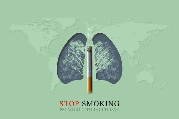 Smoking effect on human lungs. Illustration of World No Tobacco Day.