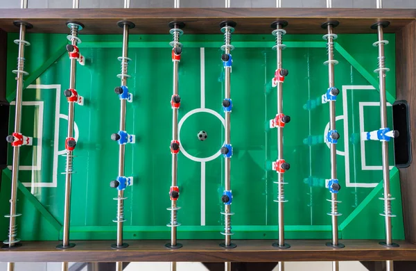 Top View Image Plastic Players Table Football Game Table Football — Stock Photo, Image