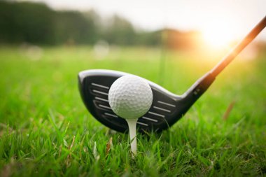 Golf sopası ve top oyuna hazır..