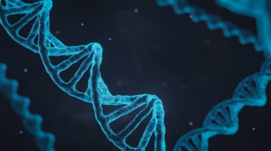 Dark blue DNA structure isolated background. 3D illustration