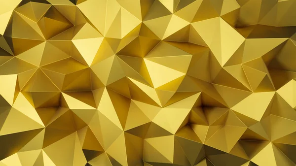 Gold Polygon Abstract Polygonal Geometric Triangle Background — 图库照片