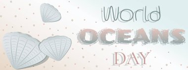 Dünya okyanusları gündüz korunaklı deniz okyanusu kumlu arka plan mavi yatay bayrak