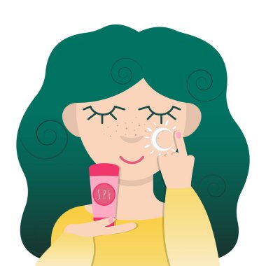 Bayan bayan kozmetik kremini önemser. Spf sammer güzel sağlık.