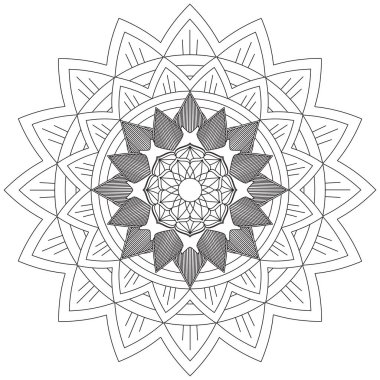 Mandala Vektörü Yaprak Renklendirme Sanatı Basit Grafik Çiçek Doğulu Klasik Resim İslami Hint Mistik Dini Ahlakı Nilüfer Yazdırma Kumaşı Tekstil Sembolü Tekstil Sembolü 