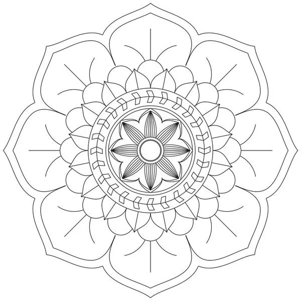Mandala Vector Leaf Flower Colloring Art Simple Graphical Floral Designs — стоковий вектор