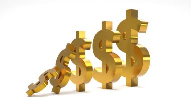 3d gold dollar symbol 4k