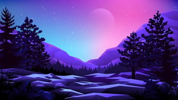 Dağların arkasındaki güzel gece kayalıkları..