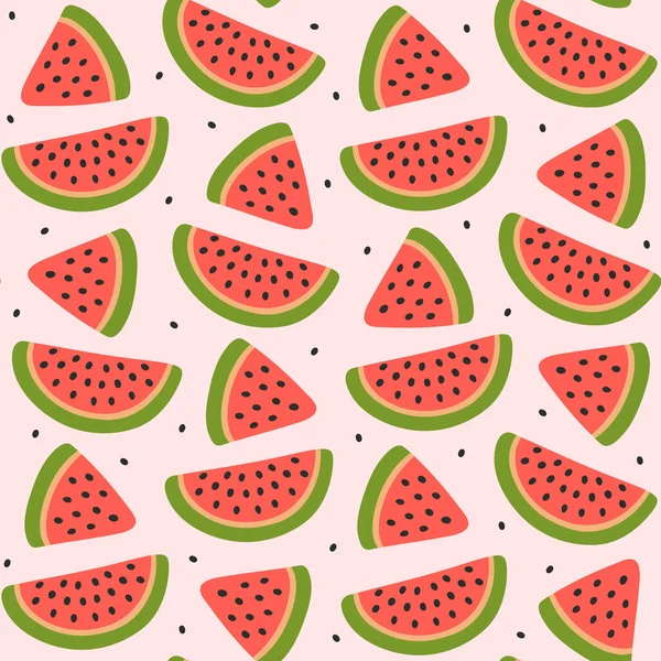 Tatlı sulu karpuz parçaları pembe arka planda.