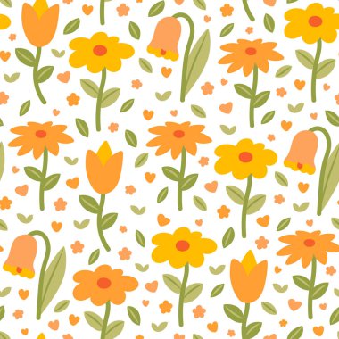 Beautiful stylized botanical pattern on white background.