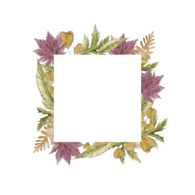 Dekor, tasarım, kartlar, davetiyeler, kağıt dekor için sonbahar yaprakları çerçevesi. 