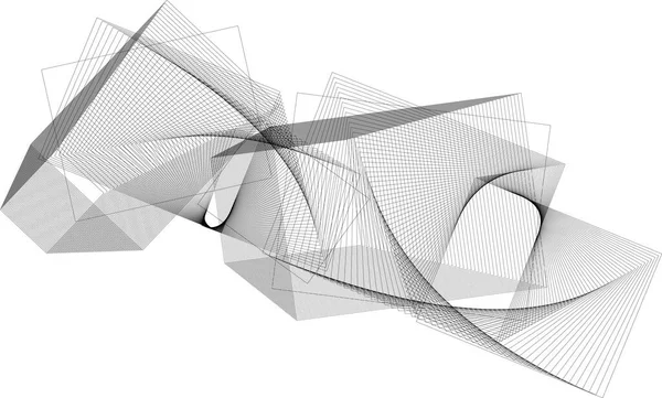 Ilustración Abstracta Cubos Abstractos Abstracción Blanco Negro — Vector de stock