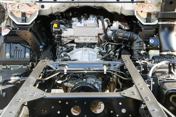 Motor Diesel Camiones Pesados Con Sistema Caja Cambios Transmisión —  Fotos de Stock