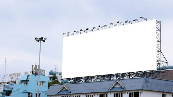 Blank Advertising Billboard Roof Building — 스톡 사진