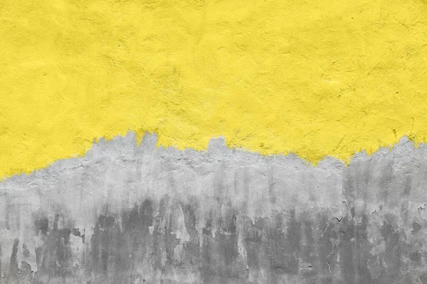 Παλιό Κίτρινο Βαμμένο Γκρι Σοβά Τσιμεντένιο Τοίχο Καιρικές Συνθήκες Λεκέδες — Φωτογραφία Αρχείου