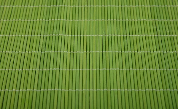 Close Natuurlijke Groene Bamboe Houten Mat Achtergrond Textuur Hoge Hoek — Stockfoto