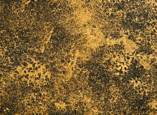Close Abstract Grunge Golden Black Background Brushstroke Splatter Pattern — Stock Photo, Image