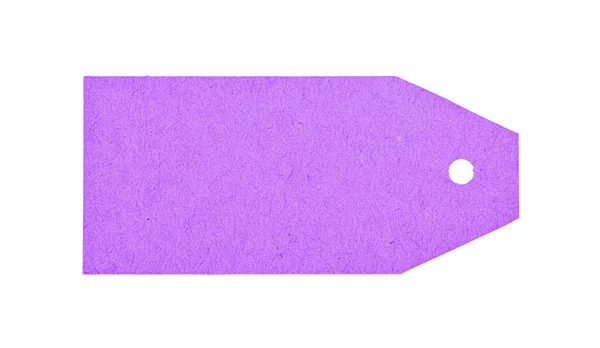 Закрыть Один Пустой Фиолетовый Лавандовый Цветной Бумаги Этикетку Ценник Изолированы — стоковое фото