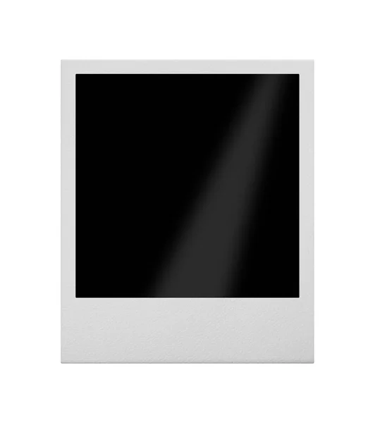 Zamknij Jeden Pusty Czarny Polaroid Natychmiastowa Ramka Zdjęcie Izolowane Białym — Zdjęcie stockowe