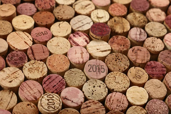 Close Background Pattern Many Assorted Stacked Used Red Wine Corks — Stock Photo, Image