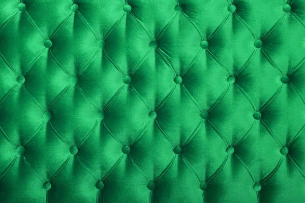 Zöld Bársony Capitone Textil Háttér Retro Chesterfield Stílusú Kockás Puha — Stock Fotó