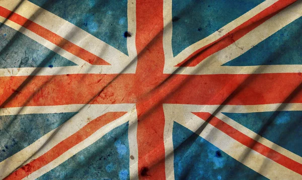 Oude Grunge Vintage Vuil Verweerd Beschadigd Groot Brittannië Nationale Vlag — Stockfoto