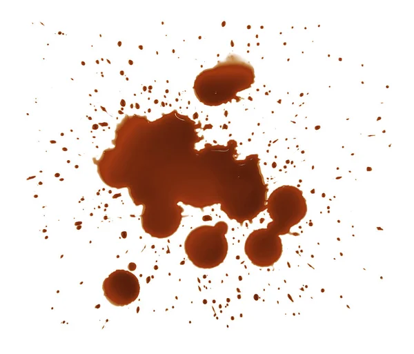 茶色のコーヒーの塊を閉じて白い背景に隔離された湿った汚れ — ストック写真