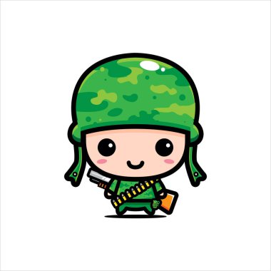 Sevimli ordu karakter vektör tasarımı