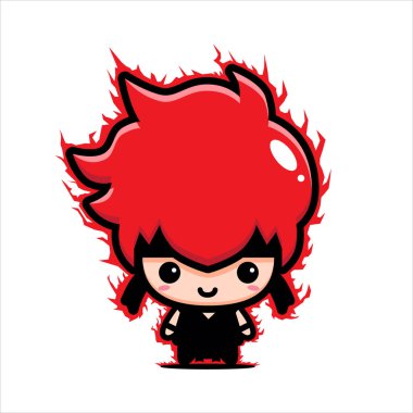 Şirin savaşçı karakter vektör tasarımı