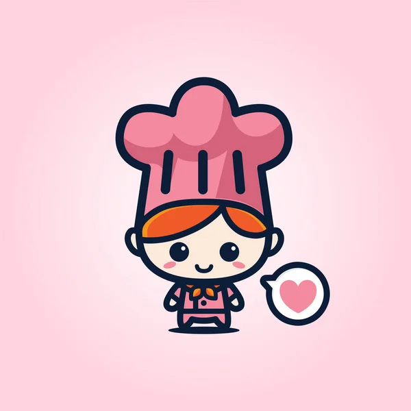 设计矢量吉祥物可爱的厨师 — 图库矢量图片