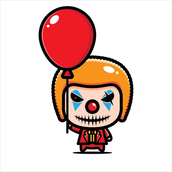 Spooky Clown Character Vector Design — Stock Vector