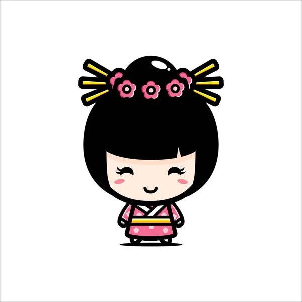 Симпатичная Японская Девушка — стоковый вектор