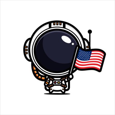 Sevimli astronot karakterlerinin vektör tasarımı