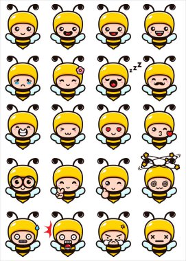 Şirin arı maskotu vektör tasarımları