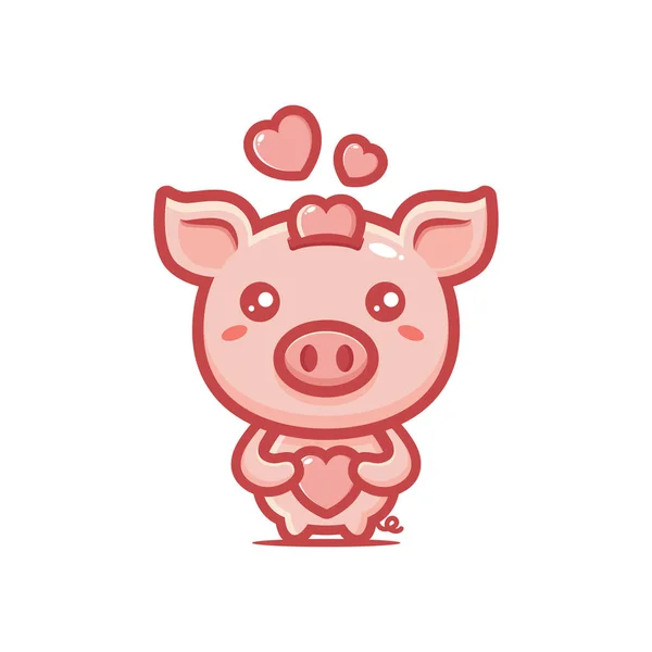 Vektordesign Eines Schweins Mit Liebe — Stockvektor