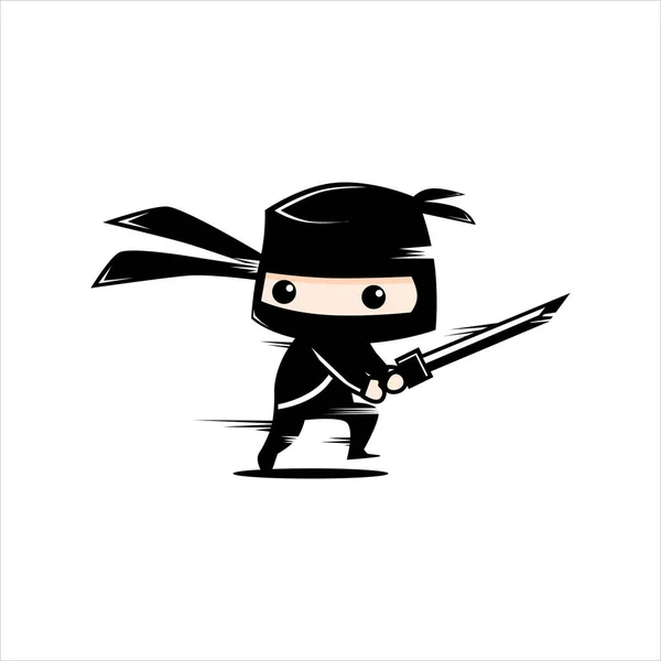 Cool Fast Ninja Design Vector Mascot — Stockvektor