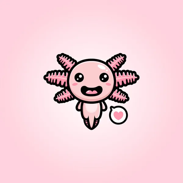 Lindo Diseño Chibi Mascota Axolotl — Archivo Imágenes Vectoriales