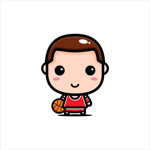 Schattig Basketbal Speler Vector Ontwerp — Stockvector