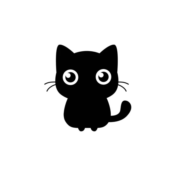 Gato Negro Vector Mascota Diseño — Vector de stock