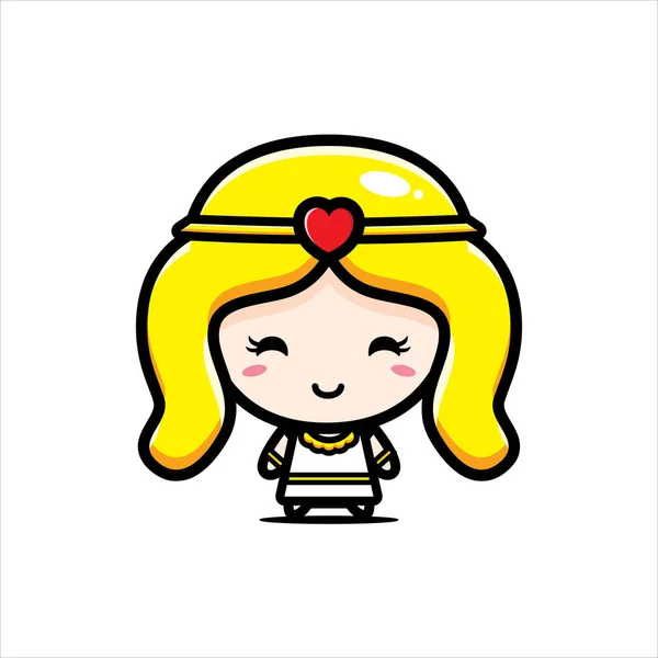 Cute Aphrodite Character Vector Design — Stock Vector